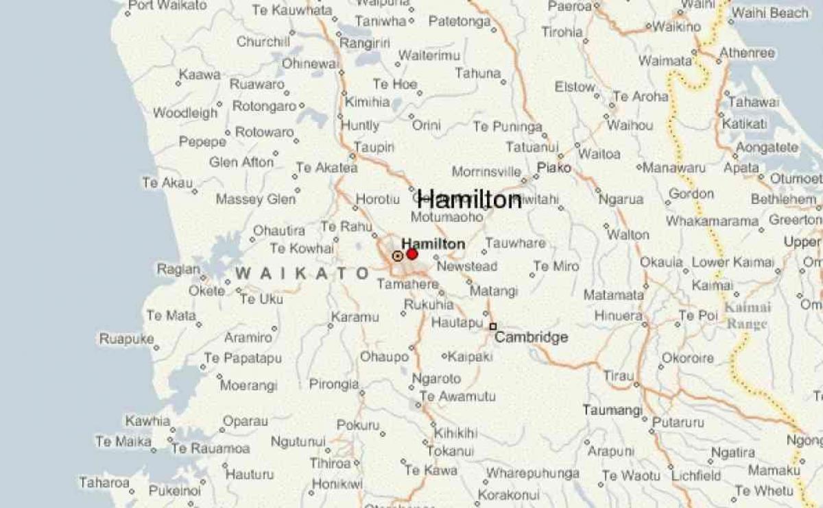 Hamilton haritası Yeni Zelanda