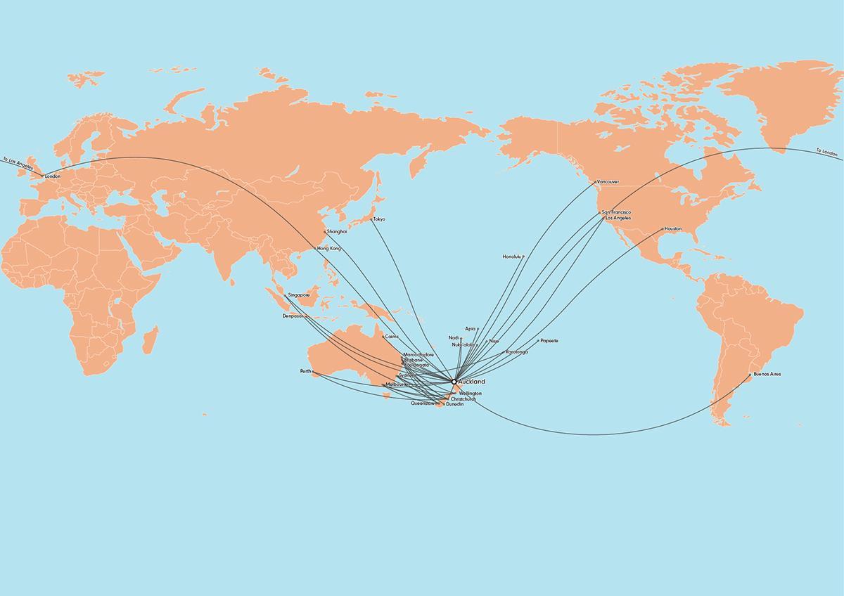 hava Yeni Zelanda yol haritası uluslararası