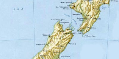 Harita üzerinde Wellington, Yeni Zelanda 