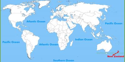 Dünya haritası üzerinde Yeni Zelanda konumu 